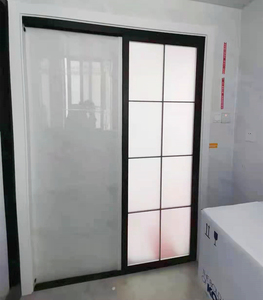 定制卫生间黑色吊轨单扇推拉门厨房玻璃隔断厕所铝镁合金单轨移门