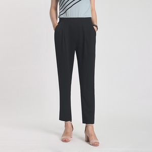 诗燕时装夏季新品黑色西裤ol女裤直筒修身小脚百搭八分裤a2152