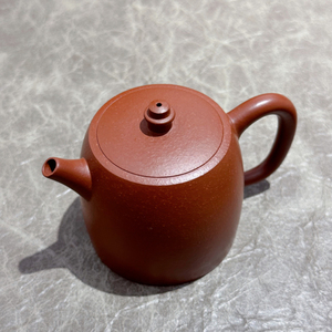 吴佩姬手拉壶汉铎壶135cc潮州朱泥壶全手工鱼籽朱泥茶壶紫砂壶
