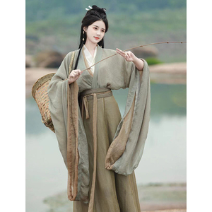 魏晋制汉服女复原款广袖交领直裾古装古典舞蹈演出服套装古风秋冬