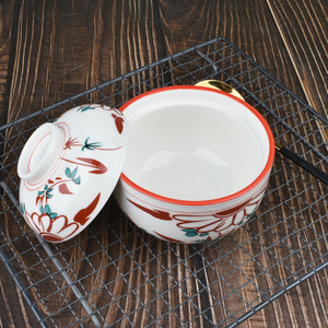 日式盖碗味噌汤碗陶瓷碗海鲜汤碗燕窝蛊盖饭碗甜品碗日料餐具