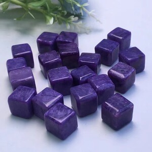 天然紫龙晶水晶方糖方块魔方吊坠镶嵌925银戒指手链diy饰品礼物女