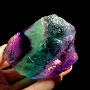 天然蓝绿紫彩色萤石水晶矿物标本石原石毛料大块水晶碎石饰品摆件