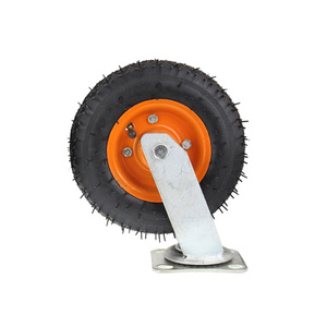 带轴充气橡胶轮胎10/12/14寸两轮连轴轱辘手推拉货小车轮子1人付款26