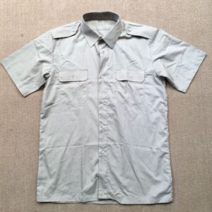 老式库存87式米黄短袖衬衣夏季薄款米黄色的确良衬衣军迷