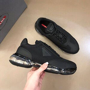 prada/普拉达 21新款休闲气垫运动鞋时尚跑步鞋百搭系带低帮男鞋