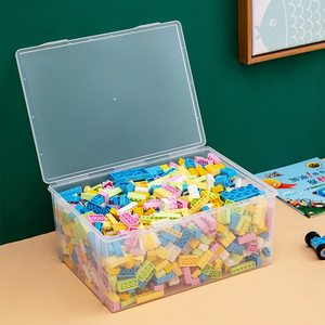 乐高收纳盒积木儿童玩具收纳箱透明家用整理零食塑料筐储物箱颗粒