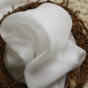 PopoHouse薄软垂顺自然褶皱仙女白棉 天丝棉铜氨丝布料内衬汉服布