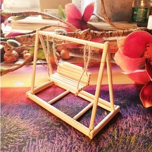 手工秋千成品一次性筷子工艺品纯手工diy麻绳秋千模型竹签制作