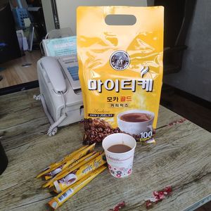 包邮100条麦蒂卡摩卡三合一咖啡1.2kg韩国进口黄袋速溶颗粒办公室