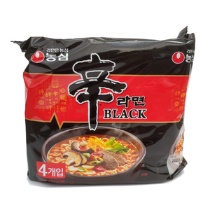 农心黑辛拉面134g*4袋韩国进口black方便面煮面辣味香菇牛肉泡菜