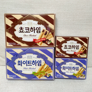 克丽安榛子威化饼干巧克力/奶油韩国进口零食饼干CROWN早餐夹心