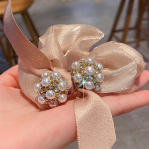 珍珠头绳气质水钻发圈韩国高级感发绳新款大肠扎头发可爱头饰成人