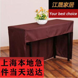 上海定做会议桌裙签到台裙丝绒套办公活动桌裙红色绒布桌布展会罩