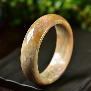 天然珊瑚玉玛瑙手镯菊花玉石手镯大码手镯圈口女母亲礼物首饰品