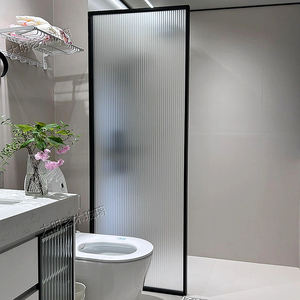 卫生间磨砂油砂超白长虹钢化艺术玻璃隔断屏风定制淋浴房浴室半墙
