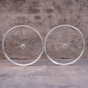久裕轮组 死飞复古轮组 自行车竞速轮子轮组 银色 类似AT25