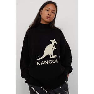 现货清仓 h&m专柜正品 hm女装冬新品kangol袋鼠限量款联名套衫