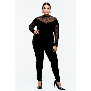 h&m专柜正品 hm女装2021冬新品百搭小立领柔软波点网纱丝绒连体衣