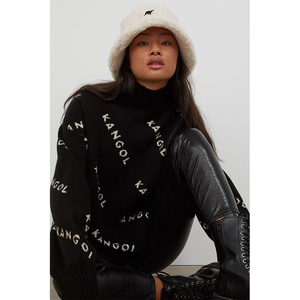 h&m专柜正品 hm女装2020冬kangol袋鼠限量款联名高领套衫0934793