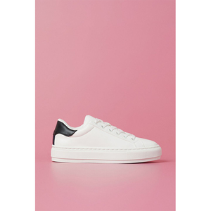 h&m专柜正品 hm女鞋2020夏新品百搭透气系带仿皮运动鞋时尚小白鞋