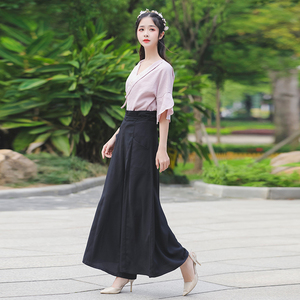 汉服女原创宋制改良版现代时尚两件套中国风交领上衣宋裤日常阔腿