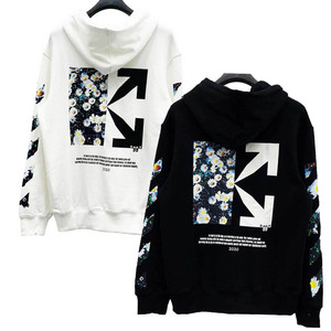 off white 20ss 小雏菊箭头ow套头情侣帽衫连帽男女卫衣秋季宽松