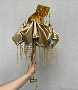 微博同款注意下雨荷雨伞复古个性创意折叠雨伞