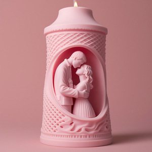 浪漫爱情男女拥抱小屋模具 手作DIY大豆蜡香薰蜡烛摆氛围硅胶模具