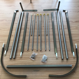 蚊帐支架配件导轨支架拉绳支架不锈钢支架加厚加粗压脚三通木纹