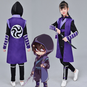 刺客伍六七cos服儿童装表演服装柒 刺客服 周边动漫cosplay服假发