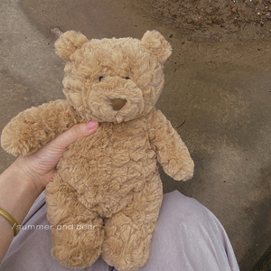 ins复古咖啡泰迪熊teddy仿兔毛绒玩具抱抱熊公仔治愈系玩偶
