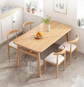 小户型餐桌出租房家用现代简约吃饭桌子长方形饭店简易餐桌椅组合