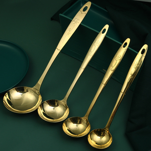 纯铜厨具加厚长柄汤勺漏勺米饭铲子黄铜勺子韩式厨房用品烹饪套装