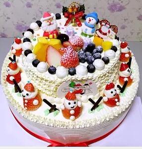 圣诞节蛋糕圣诞老人圣诞树麋鹿圣诞车双层生日蛋糕同城派送