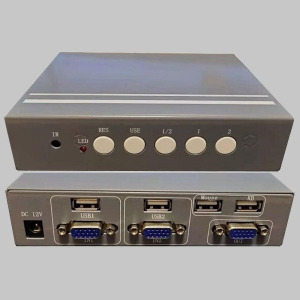 vga2分屏器2进1出二画面分割器一套键盘鼠标控制两台电脑跨屏穿越