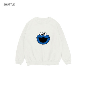 shuttle芝麻街圆领套头卫衣甜饼怪艾摩elmo cookie monster情侣装