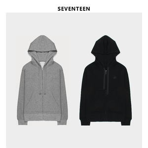 瑞典ac笑脸卫衣 拉链卫衣女加绒 大码连帽开衫保暖宽松情侣卫衣潮