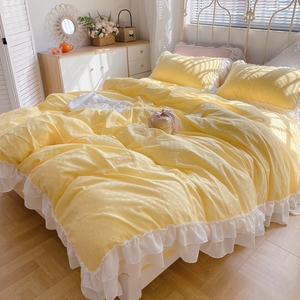 单人床三件套黄色