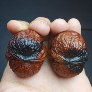 文玩云铁核桃【七彩龙珠】37mm男女手把件盘玩自然落地果红阴闷彩