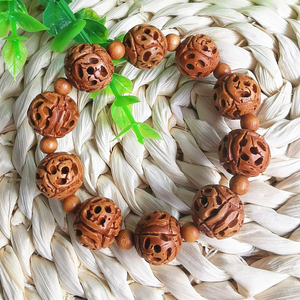 桃核路路通手串核雕苹果手串桃核手链个性随身木雕手饰桃木工艺品