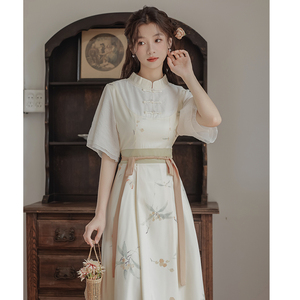 新中式连衣裙女装2024新款夏季中国风汉元素改良汉服日常可穿长裙