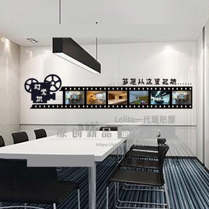 胶片照片墙时光机创意个性墙贴纸拍摄影视文化玻璃贴纸影楼墙贴纸