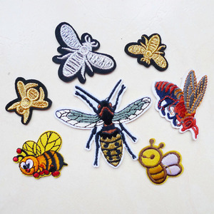 小号蜜蜂刺绣布贴服装装饰补丁贴绣花贴衣服修补破洞熨烫贴花包邮