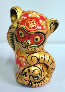 金猴 凤翔泥塑 猴陕西民间工艺品 十二生肖猴 书桌摆件