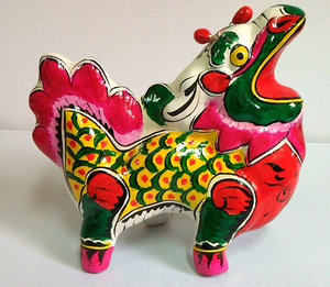 中号彩色龙凤翔泥塑十二生肖龙非物质文化遗 送新朋好友书桌摆件