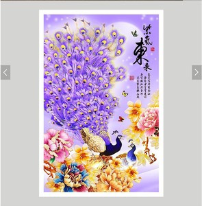 玄关十字绣紫气东来