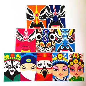 装饰吊挂饰墙面中国风diy京剧空白脸谱画板涂鸦 生旦净末丑