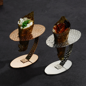 日式寿司架不锈钢锤纹手卷架子手握冰淇淋架日韩料理寿司盛器餐具