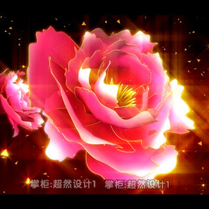 z124年会舞台背景vj动态中国风牡丹花盛世花开 led大屏幕视频素材